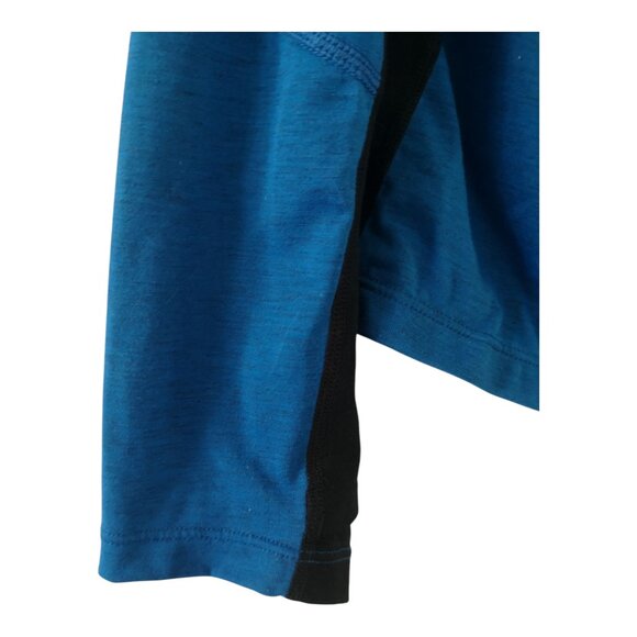 Paradox Blue Black Long Sleeves Athletic Quater Zip Meriono Shirt Pullover - Picture 4 of 5